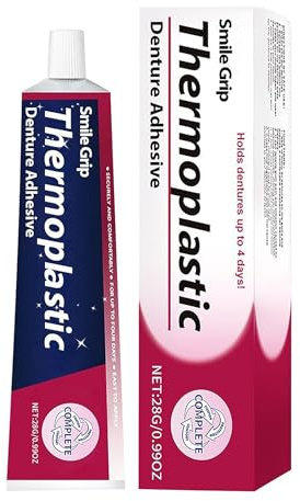 Thermoplastic Denture Adhesive, Cushion Grip for Dentures, Teeth Repair Glue, Long Lasting Refits Tightening Repairs Teeth Adhesives for Adults