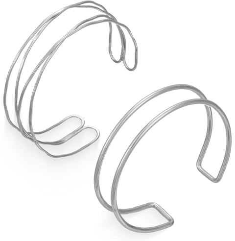 COYUN 3 Stück Oberarmreif Set Oberarmreif Armreif,Silbernen Armreifen,Verstellbar und Minimalistisch,Boho Armreif Damen,Wickelarmband Damen,Minimalistisches Design Für Partys Und Besondere Anlässe