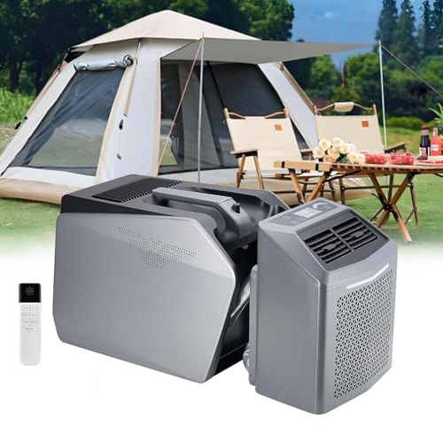Aire Acondicionado Para Tienda De Campaña De 48 V | Aire Acondicionado Portátil 4 En 1, Diseño Dividido + Pantalla Táctil Led + Control Remoto, Apto Para Habitaciones De 107 Pies Cuadrados, Camping