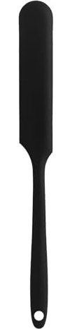 1 Piezas 24 cm Espátula Silicona Estrecha,315 ℃, Resistente Calor y Flexible Espátula, Espátula con Mango Largo y delgado,Espátula Antiadherente Negra,para crema, chocolate