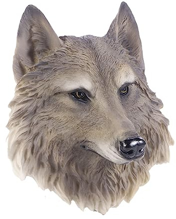 LOLIPPYY Wall Mounted Wolf Head Resin Ornament Animal Craft Home Wall Hanging Decoration Environment-friendly Light-weight Gift for Unique Interior Style