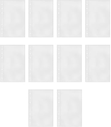 Broschüre mit 10 Ersatzhüllen mit 6 Ringen | Schutzfolien zum Laden von Postkarten Indice Class Notizbuch Trading Trading Security Studio Student