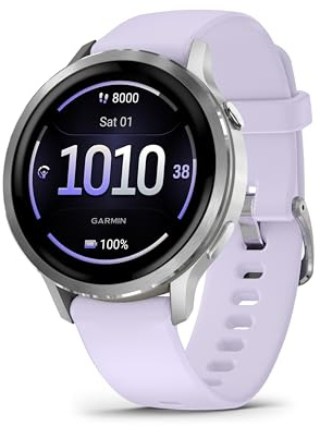 Garmin Venu 4 41mm - GPS Smartwatch, AMOLED Touchscreen, 24/7 Advanced Health & Fitness, 80+ sports apps, Flashlight, ECG app, Sleep Tracking,Fitness coach,up to 10 days battery life,Silver/Periwinkle