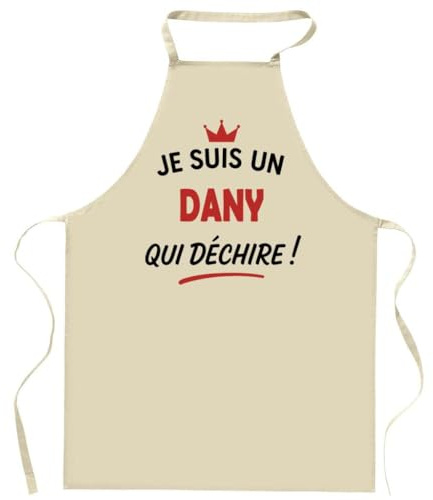 Otshirt Tablier d'un Dany qui déchire 2- Apron - Idée Cadeau Tablier Personnalisable Anniversaire Fête Original Famille Travail Départ Collègue Retraite Noël.