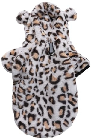 FANSU Hundepullover Kleine Hunde, Hunde Pullover Waschbar Hundepulli, Strick Pullover Katze Shirt Elastisch Wärme Pullis, Strickpullover mit Beinen, für Corgi Dackel (Leopardenmuster,M)