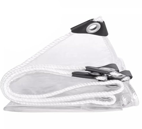 Gettimore Bâche imperméable transparente 2 m x 1,5 m et 2 m x 2 m en PVC très résistante avec œillets renforcés pour extérieur, jardin, terrasse, serre, protection 2 m x 2 m