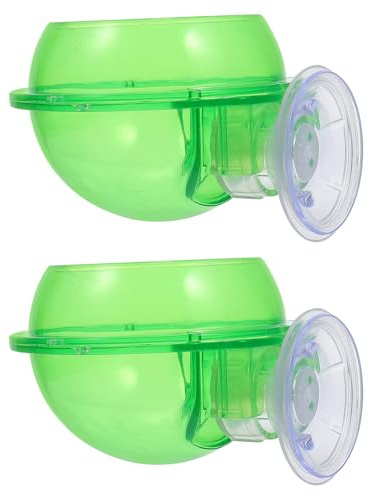 Veemoon Lot de 2 Bassins Alimentaires en Plastique pour Reptiles Ventouse Réglable, Bol D’Eau et Nourriture Grosse Capacité, Accessoires pour Lézards, Geckos et Autres Animaux Rampants,