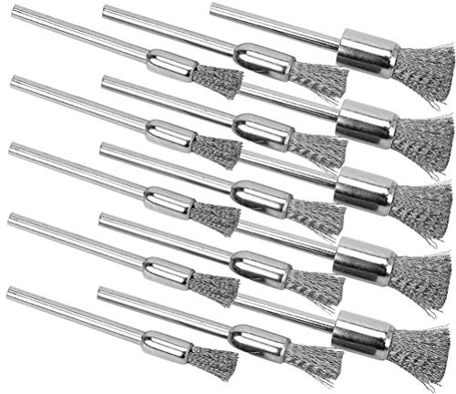 ARTIBETTER 15 Cepillos de Alambre de Acero Inoxidable Mango Mini Cepillos para Pulir Esmerilar y Limpiar Metal Juego de 15 Piezas 5 X 3 Mm 6 X 3 Mm para Herramientas Eléctricas Industriales
