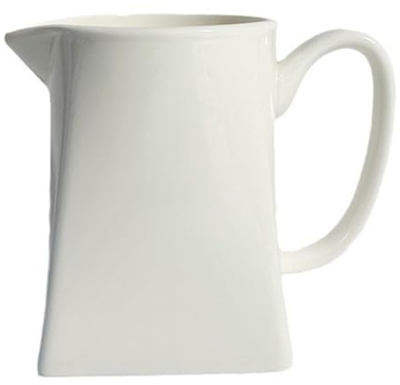 Healeved Jarra de Cerámica de Color Claro 230 Ml para Servir Leche Boquilla Delgada y Base Cuadrada, Mini Lechera para Café y Té, Dispensador de Crema para Uso en Hogar y Cafetería