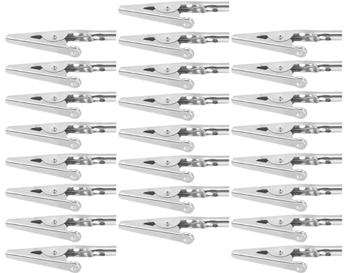YOSADIER 24 Pezzi Pinze Coccodrillo in Acciaio Inossidabile da 51mm Alta Conducibilità Elettrica, per Saldatura Fai da Te e Test Elettrici in Laboratorio