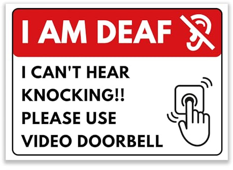 LP Lifestyle I Am Deaf Sign Please Use Doorbell – Durable Weatherproof Rust-Free Waterproof Accessibility Door Notice Sign for Home Office No.437 (A4 (210mm x 297mm) – No Holes)