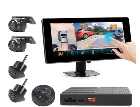 3D 360-kamera För Bil 1080P DVR-videoinspelare Med AI Intelligent Runtomsiktskamera Backkamera(With Touch Screen)