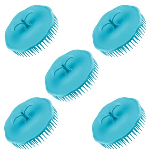 JUMPLAWN Haarmassagekamm 5 Stück pack aus Pp und Tpr mit Rundem Massagekopf für Tägliche Kopfhautpflege und Shampoo Anwendung zu Hause Zufällige Farbe