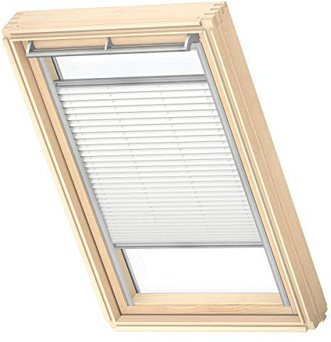 VELUX Original Dachfenster Plissee für P08, Weiß, mit Grauer Führungsschiene