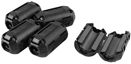 uxcell 5 Pcs Clip on EMI RFI Noise Ferrite Core Filter for 5mm Cable