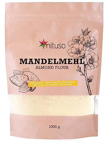 mituso Mandelmehl, naturbelassen, blanchiert, Premium Qualität, 1 kg