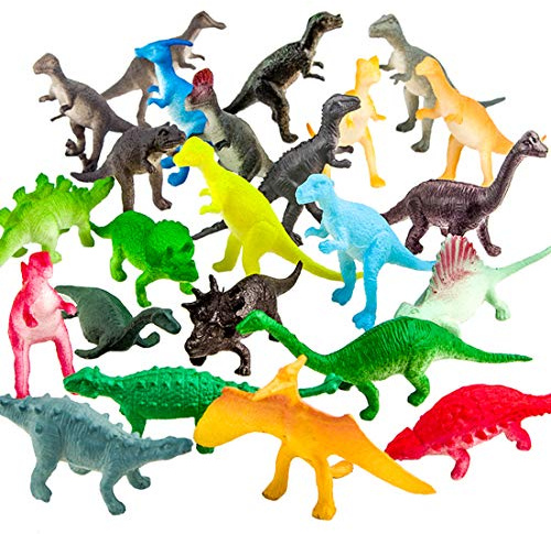82 Piece Mini Dinosaur Toy Set for Dino Party Favor Supplies Birthday Cupcake Toppers - Assorted Vinyl Plastic Figure Toys for Kids Toddler Pinata Filler School Carnival Prize Bulk Goodie Bag Stuffers