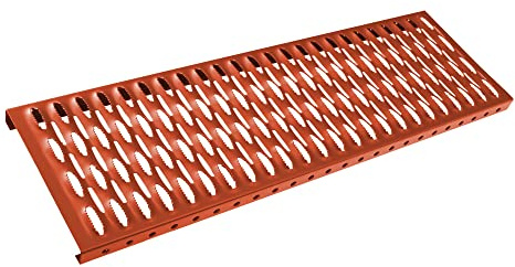 PAROTEC Laufrost Dachtritt Steigtritt - Länge: 100 cm - RAL 8004 Ziegelrot | Solides und robustes Gitterrost, zertifiziertes Stahl, Feuerverzinkt, langjährige Verwendung, glatter Rand