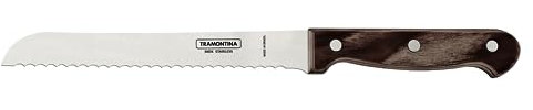 Tramontina - Couteau à pain Technobois 18 cm. Inox et technobois.