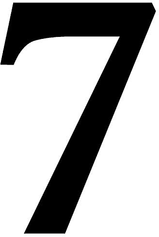 Zahlen-Aufkleber Nr. 7 in schwarz I Höhe 20 cm I selbstklebende Haus-Nummer, Ziffer zum Aufkleben für Außen, Briefkasten, Tür I wetterfest I kfz_472_7