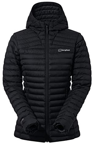 Berghaus Women's Nula Micro Synthetic Insulated Jacket | Water Resistant Coat | Lightweight | Warm, Black/Black, 14