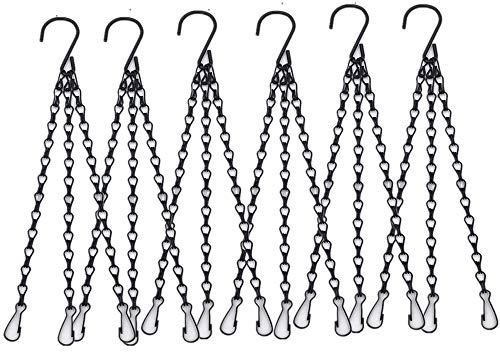 OUKEYI Hanging ChHanging Chain, Heavy Duty 22 Inch Hanging Flower Basket Galvanized Replacement Chain -3 Point Garden Plant Hanger for Outdoor or Indoor for Bird Feeder Lantern Planter
