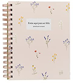 UO Mini organizador semanal planificador- Silvestre. Días sin numerar, 60 semanas, papel de calidad 90gr, 11x14 cm, Tapa blanda