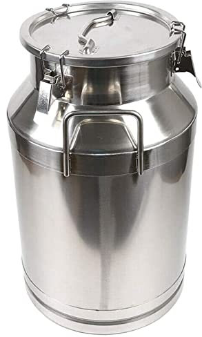 Adima Schwerlast Milchkanne, 304 Edelstahl Milchkanne Weinkübel Flasche Milchtransporteimer Ölfass Teedose Mit Versiegeltem Deckel Für Flüssigkeit Fest Lagertank,50L