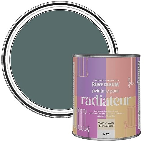 Rust-Oleum, dunkelgrün Heizkörperfarbe, hitzebeständig, geruchsarm in Matt Finish - Tiefsee 750ML