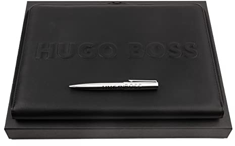 Hugo Boss Schreib-Set Label HPAB209 (Kugelschreiber & A4 Konferenzmappe) | Geschenkbox