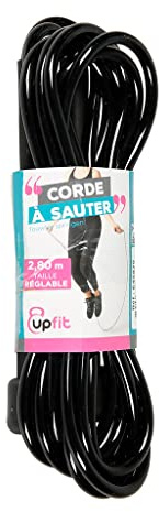 UPFIT - Springseil – Ergonomische Griffe mit leicht genarbter Textur für einen guten Griff – ohne Rollen, um mit moderater Geschwindigkeit zu beginnen – Länge: 2,80 m