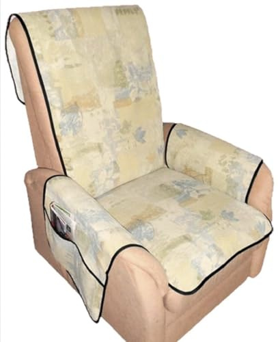 Sesselschoner Sesselauflage Sesselbezug Schoner Überwurf Auflage beige Gemustert