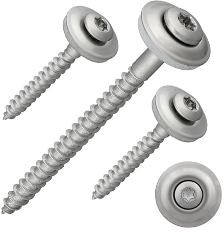 Spenglerschrauben mit EPDM-Dichtscheibe (15 mm) und Torx-Antrieb / TX20 | Edelstahl A2 | ähnl. DIN 7995/DIN 9171 | Trapezblechschraube | Blechschraube (4,5 x 20 mm, 200 Stück)
