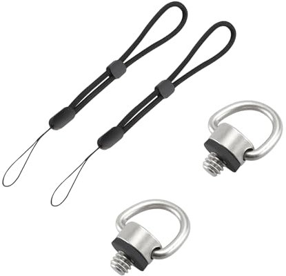 TECDW 2 Pezzi 1/4 Viti della Fotocamera, D-Ring Viti di Fissaggio Rapido per Cinghie per Fotocamera, Vite a Sgancio Rapido per Treppiede Piastra a Sgancio Rapido Bastone Selfie