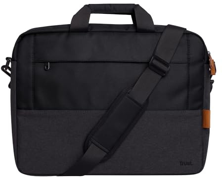 Trust Lisboa Laptop Bag Case 16 inch, Shoulder Travel Bag, Black