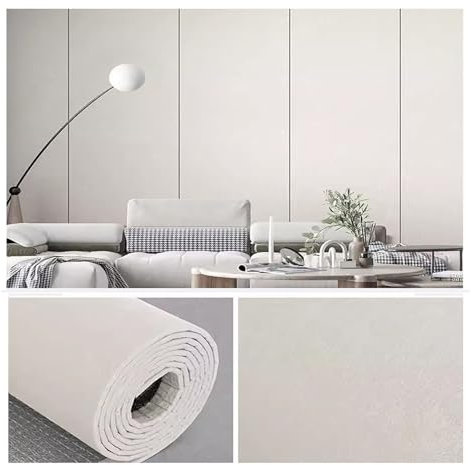 Panneaux muraux Auto-adhésifs pour dosseret,Panneau Mural épais,Papier Peint Amovible pour Projet de Bricolage Mural (Couleur: Blanc,Taille: L2,8 MX W0,65 m)