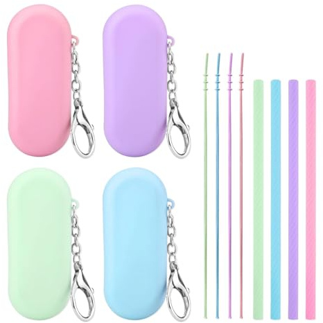 LDBKLGHJ Pajitas Reutilizables – Pajitas de Silicona Suaves Y comestibles, Prácticas y Seguras, Adecuadas para Bebidas, Cócteles, Leche, etc.