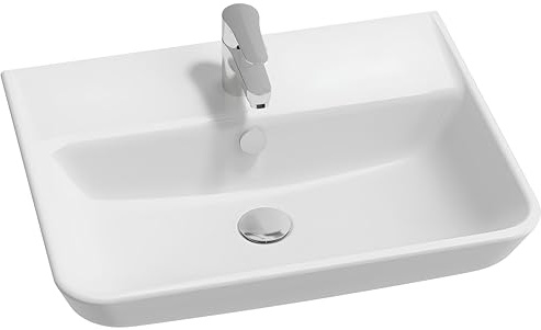 Lavabo Struktura 60cm, non meulé pour installation sur colonne ou suspendu, Blanc