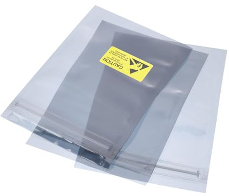 QUARKZMAN Antistatische Beutel Abschirmbeutel 50 Stück 3,5x5 Zoll (9x13 cm) Wiederverschließbar mit Etiketten für Festplatte HDD SSD Leiterplatte