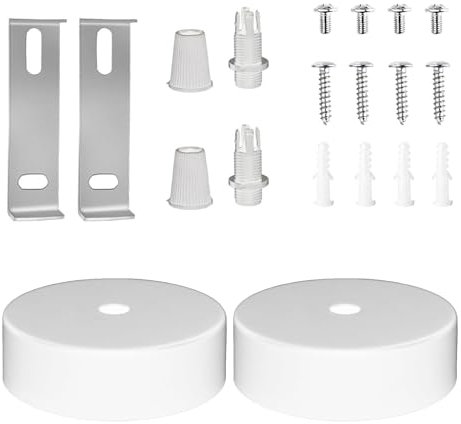 2 scatole di distribuzione a soffitto, rosetta da soffitto, copertura per lampada, copertura per cavi, presa da soffitto 80 x 25 mm, scatola di distribuzione per soffitto, copertura per attacco