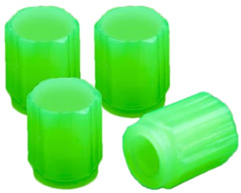 Biniveil Tapas de vástago de válvula de neumático,Tapones de vástago de válvula de neumático fluorescentes - 4 cubiertas para tapas de aire que brillan en la oscuridad - Tapa de válvula de rueda, tapa