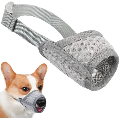 Maulkorb für Hunde, weicher Netzmaulkorb für kleine, mittelgroße und große Hunde, Chihuahua, Pudel, Beagle, Dackel, Corgis, Labrador, Golden, Welpenmaulkorb zum Beißen, Kauen, Pflegen, ermöglicht das