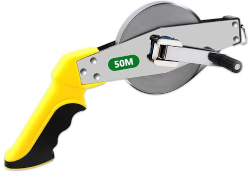 Metro a nastro aperto ad alta precisione 165 piedi/50 m con scala metrica da 1/2 pollici, per ingegneri, esterni, campi sportivi, resistente agli urti