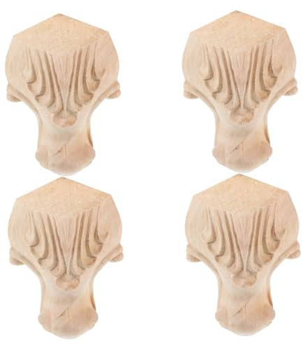 Homoyoyo 4pezzi Gambe Per Mobili in Materiale Naturale Stile Decorativo in Rilievo Piedini Per Tavoli Retrò Piedini Per Sedute in Materiale Naturale Per Mobili Antiscivolo Riducono Rumore e