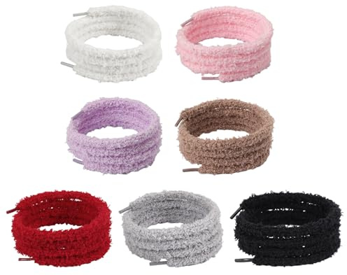GTYHH 7 Paires De Lacets En Peluche, Jolis Lacets Décoratifs, Lacets Larges, Lacets Élastiques Doux, Accessoires De Chaussures, Remplacement De Lacets