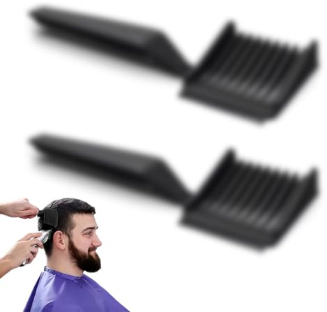 2 Pezzi Pettine per capelli, pettine per posizionamento curvo, pettine portatile per tagliare i capelli, pettine per sfumare il colore, strumenti per lo styling dei capelli,Pettine Barba Uomo