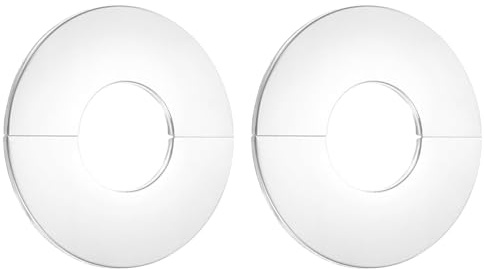 TOP-VIGOR 61mm Wall Split Flange Pipe Cover 304 Stainless Steel 2pc | Round Pipe Escutcheon Plate with Adhesive Backing for Radiator, Water and Heating Pipe Wall Hole Decoration
