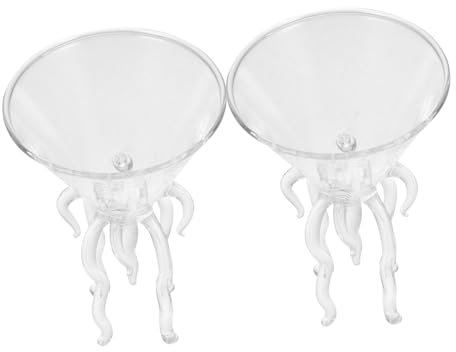ULTECHNOVO Tall Cocktail Glasses 2pcs Set, Glass Octopus Mojito Wine Glasses, Party Drinking Glassware for Home and Bar