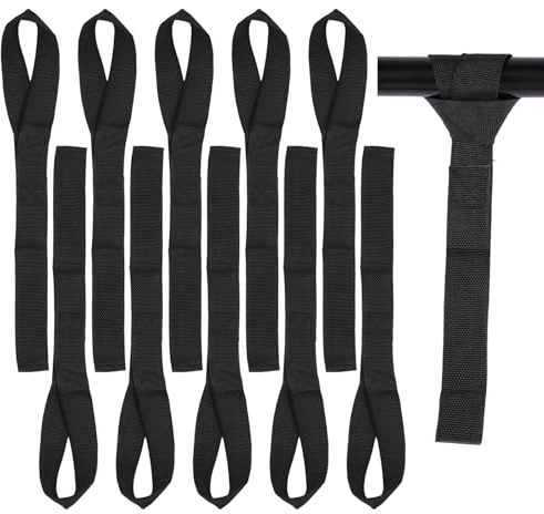10 Pezzi Cinghie di Fissaggio Morbide, 30.5 x 2.5 cm Cinghie di Fissaggio ad Anello, per Moto Bici Portabici Camion Bagaglio Rimorchi Dirt Bikes, per Auto, Carico, Biciclette, Resistente, Colore Nero