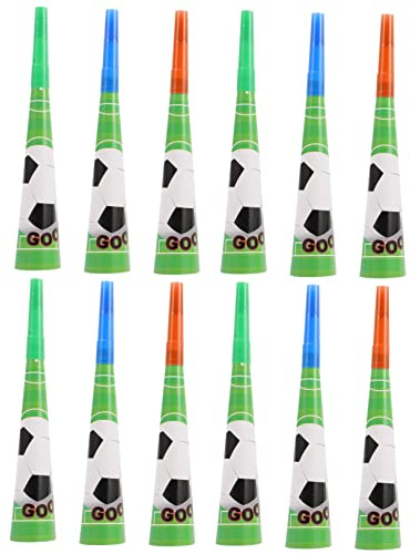 HEALSOPTHY 18pezzi Trombette Da Festa Tema Calcio Strumenti Musicali Per Eventi Sportivi e Compleanni Prop Per Cheerleading e Decorazioni Festive